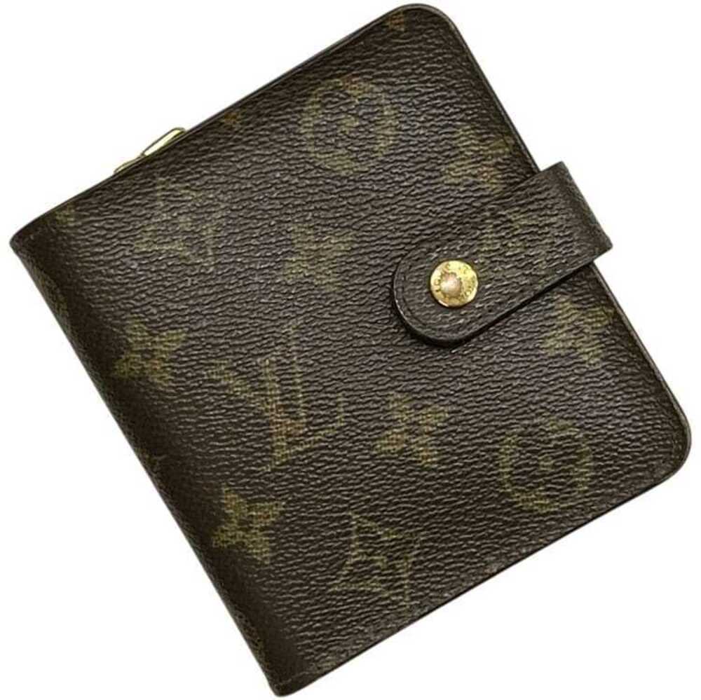 Louis Vuitton Bifold Wallet Zipper Compact Monogram Canvas Brown